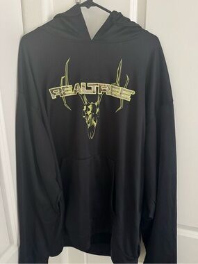 Realtree Black Hoodie with Yellow Camo Logo